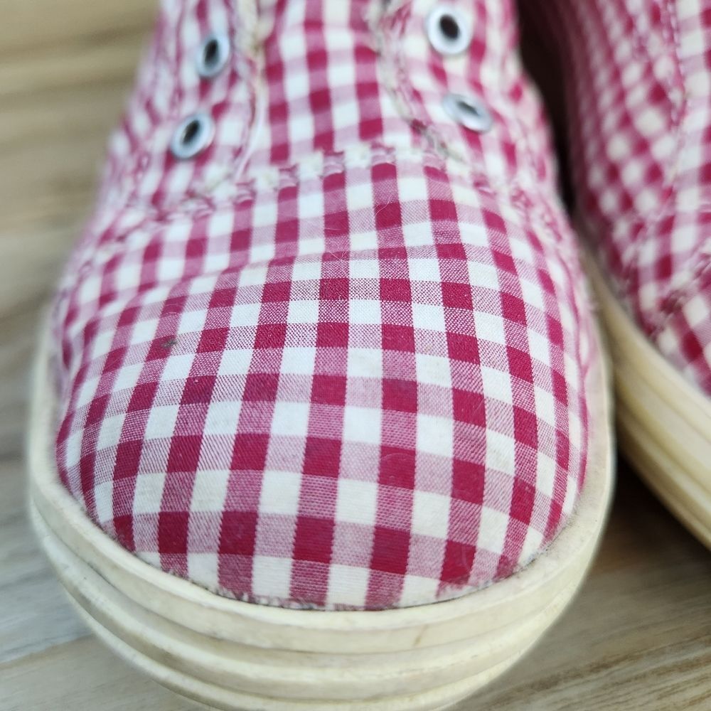 🐞Aerosoles Red Gingham Fabric Alter Ego Laceless Canvas Shoes Size 8 - Picture 8 of 12